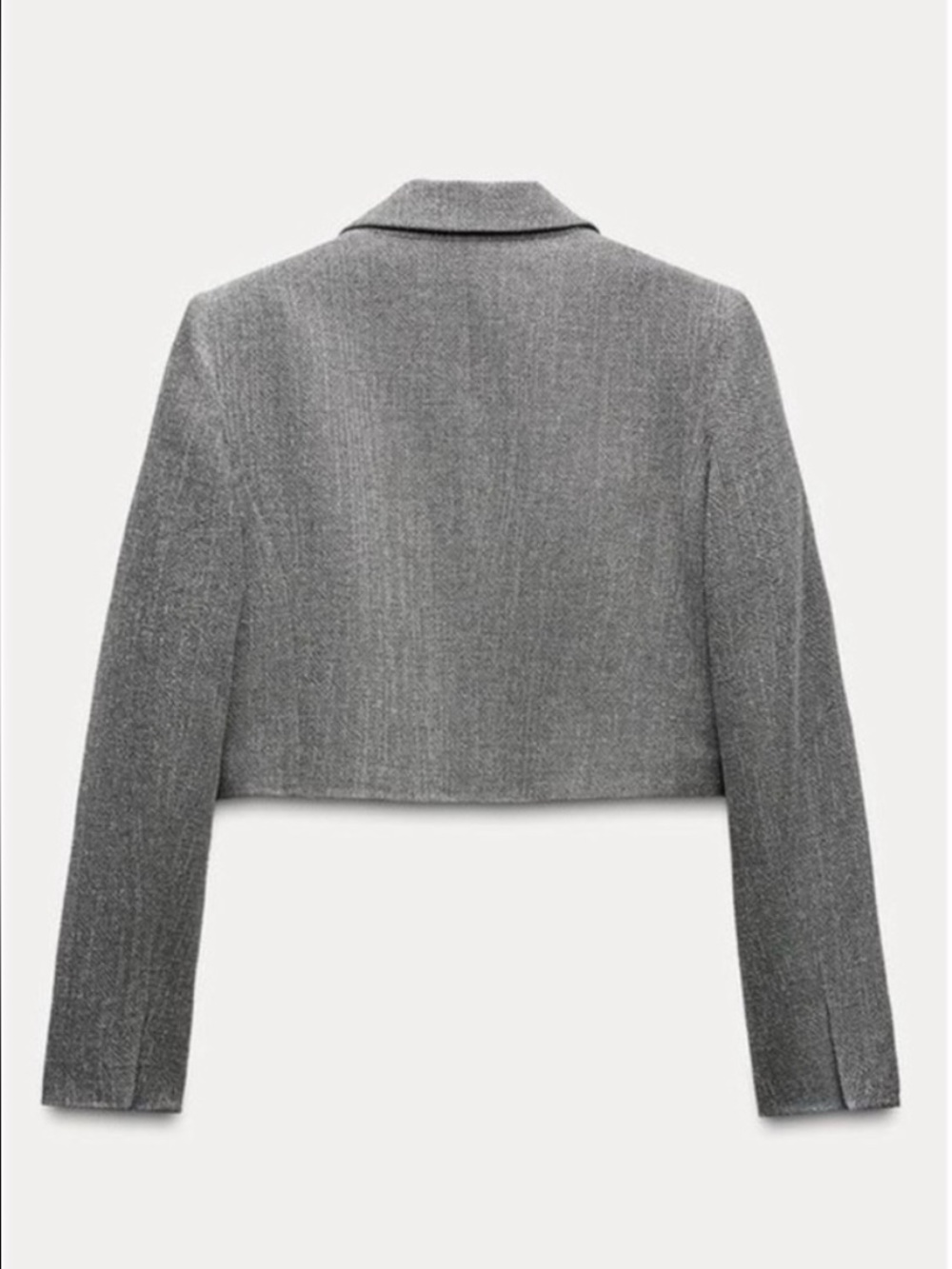 New ZARA Metallic Thread Cropped Blazer - Picture 7 of 10